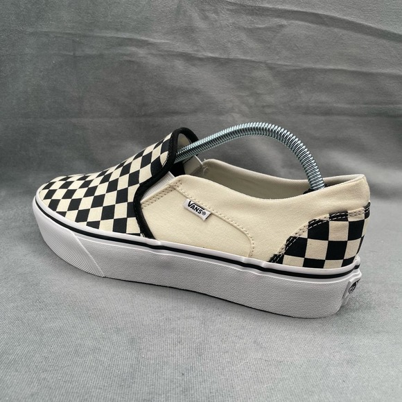Vans Women’s Asher Checkerboard Platform Sneakers Slip On Shoes Size 11 - Picture 4 of 10